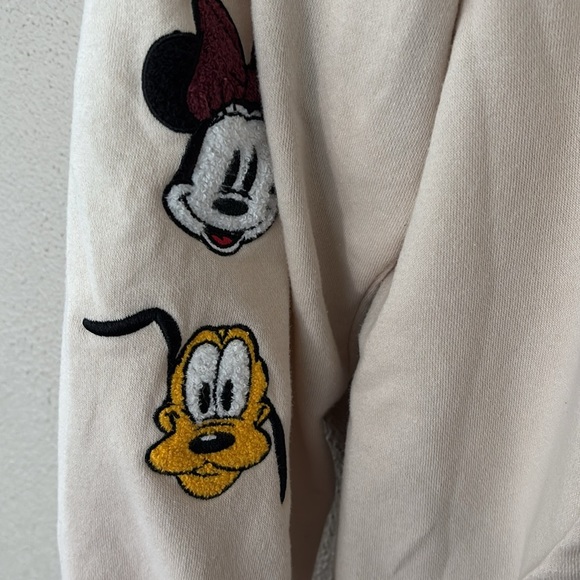 Women’s Mickey Mouse Full Zip Hoodie Sweatshirt, Ivory, XL - Picture 3 of 8
